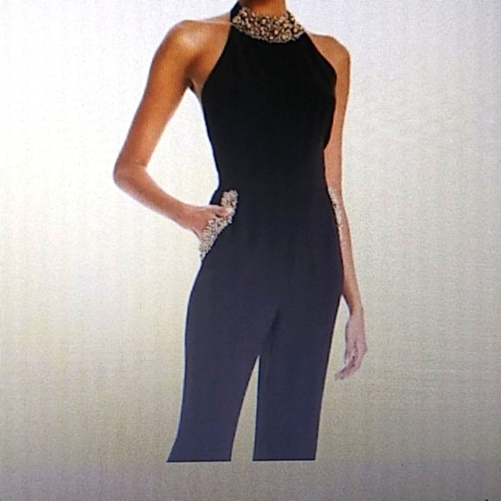 Rachael Zoe Embellished Halter Jumpsuit